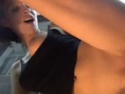 Brunette slut enjoys passionate sex in the bathroom